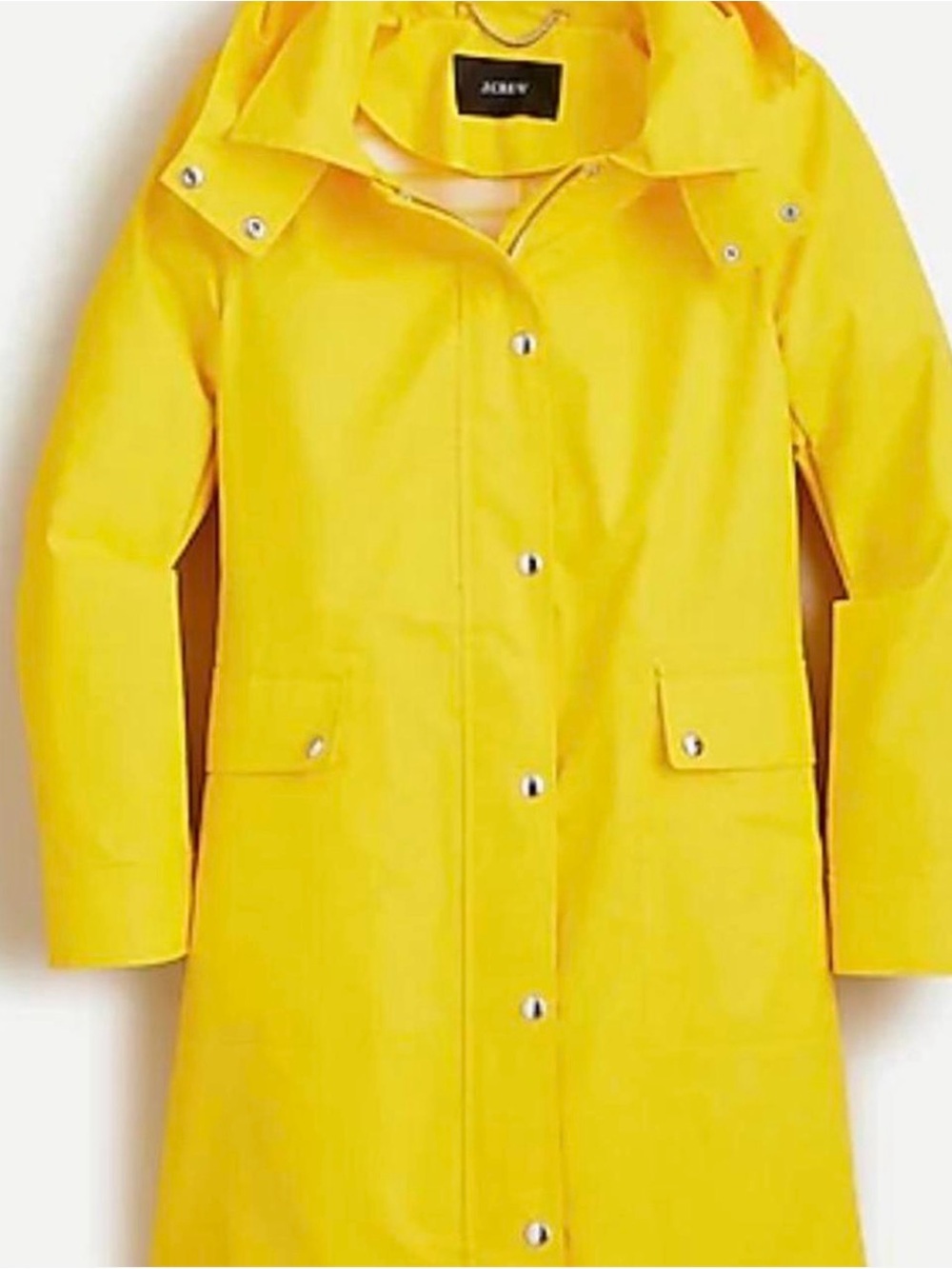 Bright Yellow Raincoat with Snap Front - Picture 2 of 12